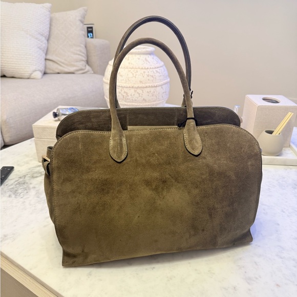 VIRAL CLAUDIA FIRENZE OLIVE GREEN SUEDE LEATHER TOTE SATCHEL BAG NWT - Picture 2 of 15